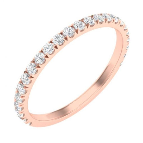 14K Rose Gold Diamond Band