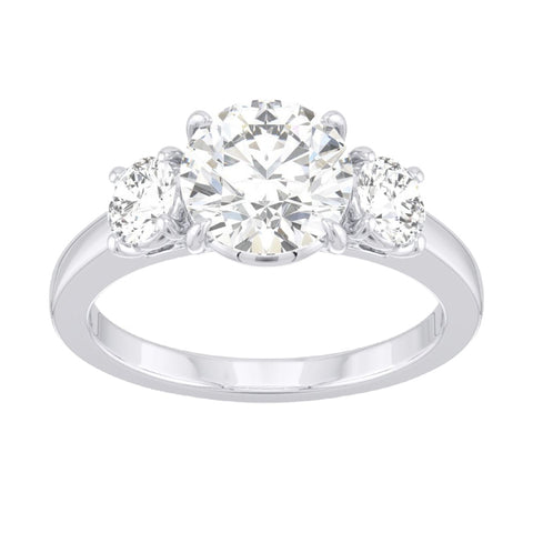 14K White Gold Three Stone Mounting Only