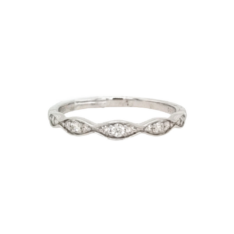 14K White Gold Diamond Band