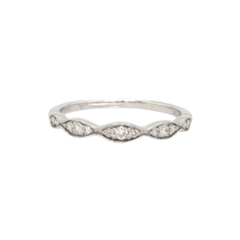 14K White Gold Diamond Band