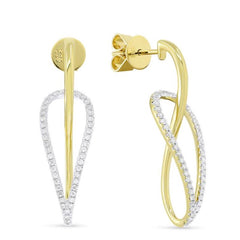 14K Yellow Gold Diamond Teardrop Earrings
