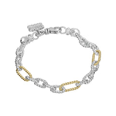 14K Yellow Gold and Sterling Silver Vahan Chain Bracelet